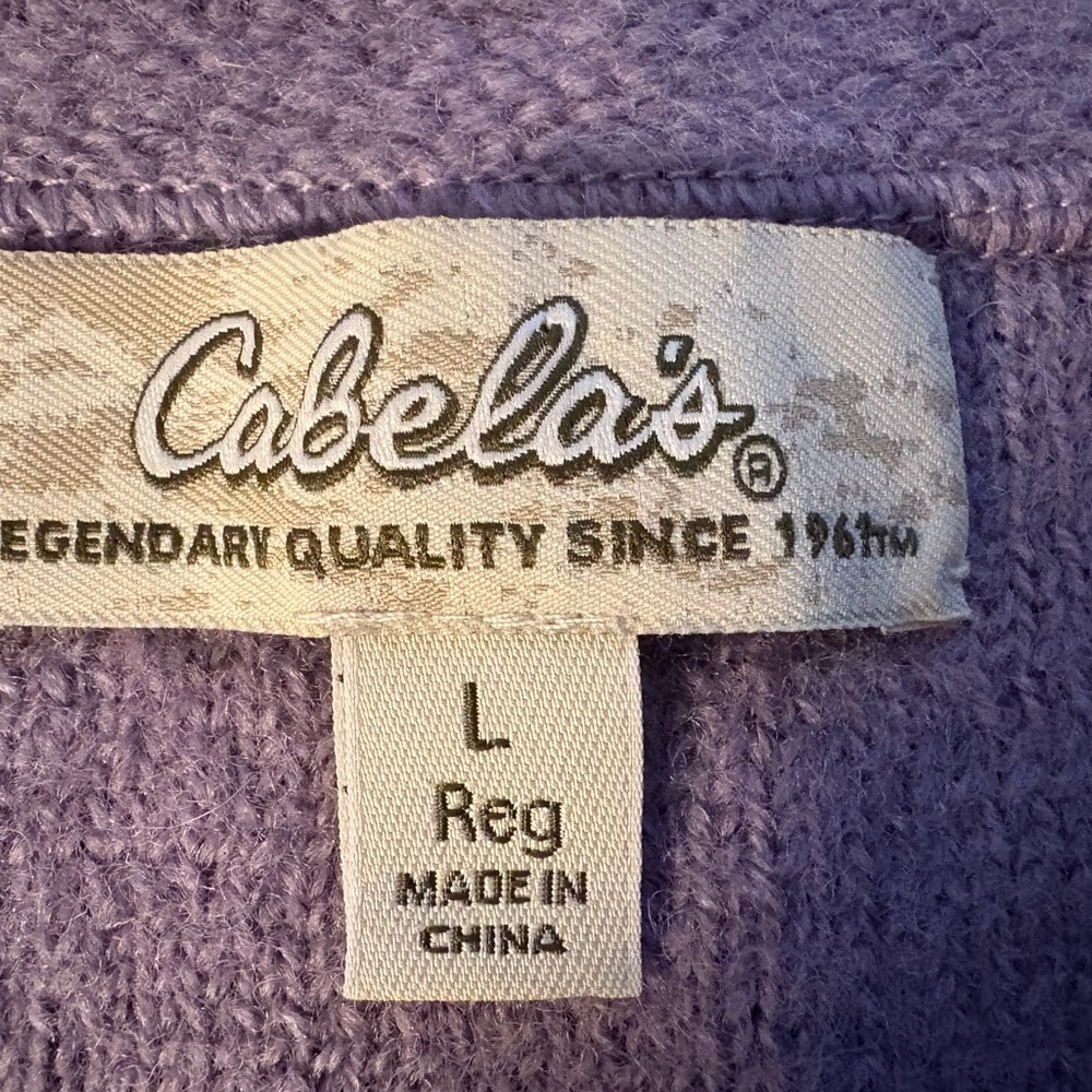 Cabela's Deep Purple Cardigan Sweater - Picture 2 of 11